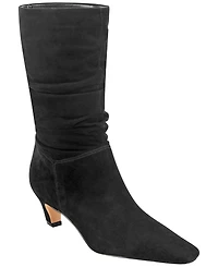 Marc Fisher Ltd Women's Dalores Suede Kitten Heel Slouch Boots