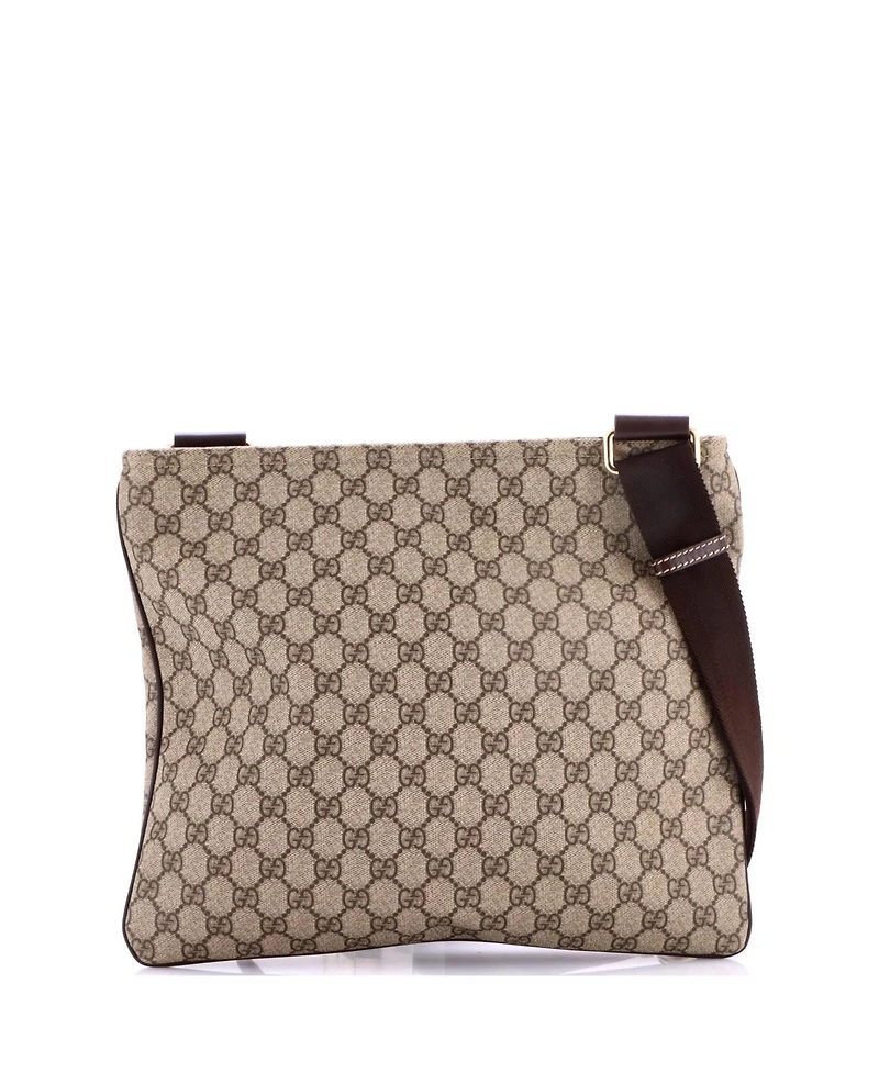 Pre-Owned Gucci Large Zip Top Messenger Bag Gg Coated Canvas