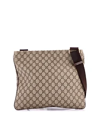 Pre-Owned Gucci Large Zip Top Messenger Bag Gg Coated Canvas