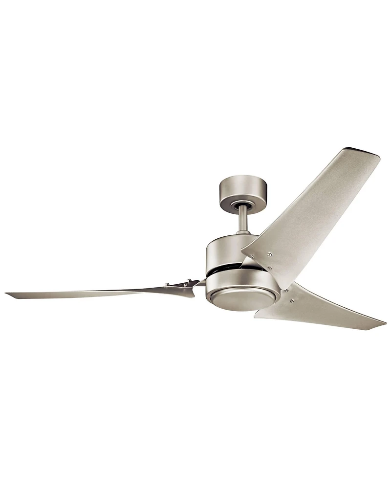 60" Kichler Rana Nickel Led Wet Rated Ceiling Fan with Wall Control