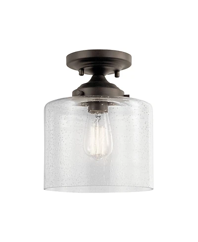 Kichler Winslow 8 1/2" Wide Seeded Glass Olde Bronze Ceiling Light