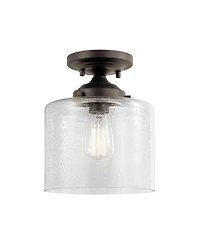 Kichler Winslow 8 1/2" Wide Seeded Glass Olde Bronze Ceiling Light