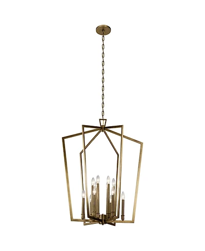 Kichler Abbotswell 30" Modern Natural Brass 12-Light Foyer Chandelier