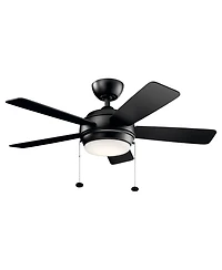 42" Kichler Starkk Satin Black Modern Pull Chain Led Ceiling Fan