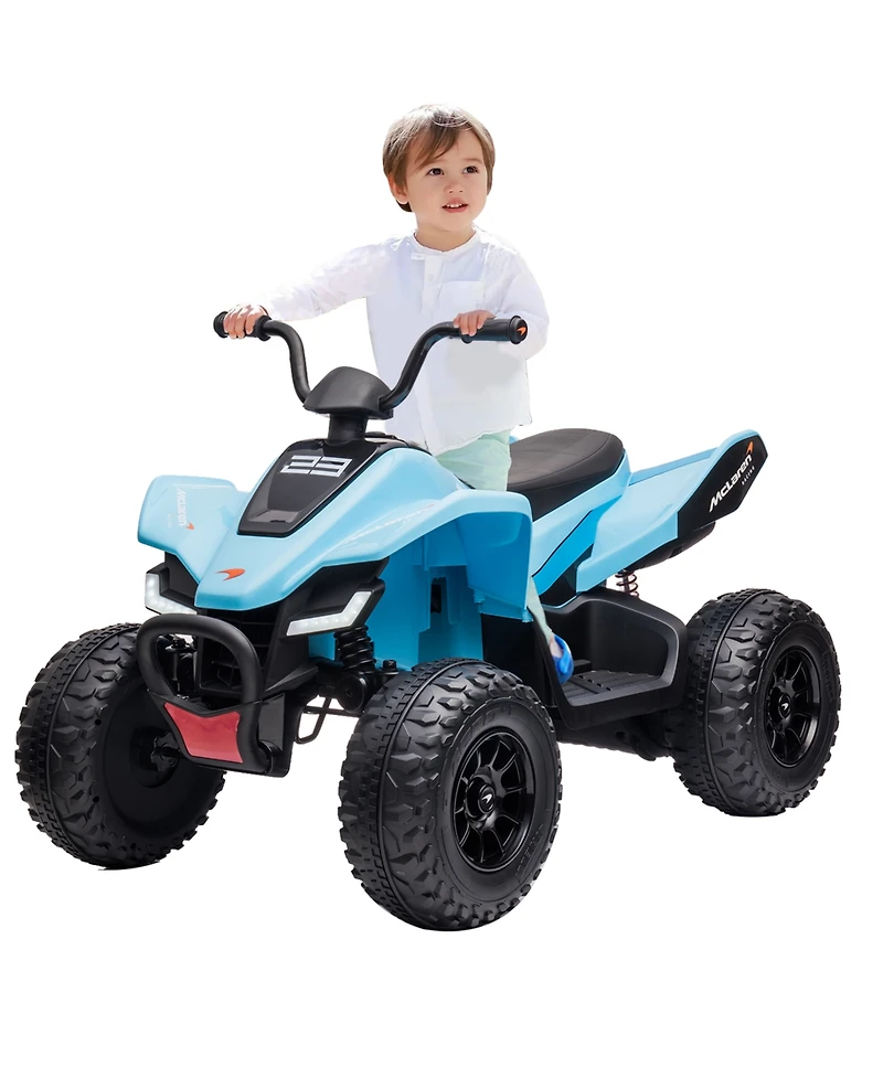 24V Kids Ride On Atv 4 Wheeler Quad Car, Electric Ride On Toy with 2 Speed, Led Lights for Backyard Outdoor Play, Birthday Holiday Gift for Girls Boys