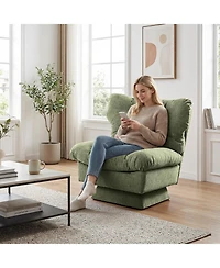 2 Set of Swivel Accent Chair, Modern Chenille Sofa Chair 360 degrees) Rotation, Oversize Base 30" Wide Seat, Supports 300 Lbs, Cozy Living Room
