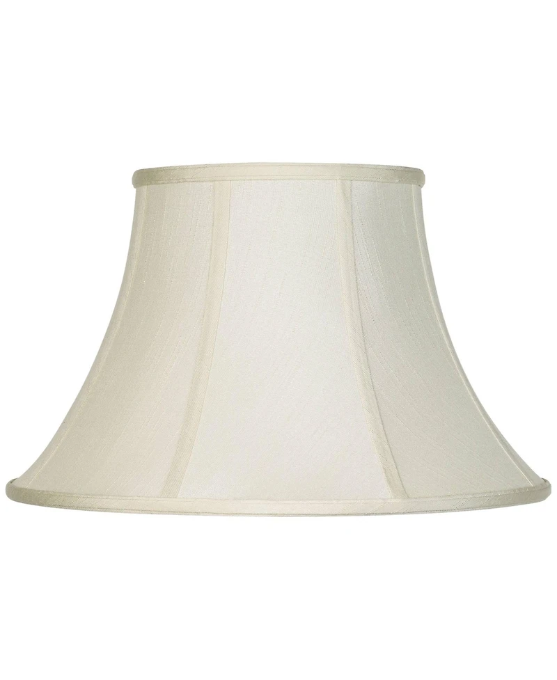 Imperial Shade Set of 2 Bell Lamp Shades Cream Large 9" Top x 17" Bottom x 11" Slant x 10.5" High Spider with Replacement Harp and Finial Fitting