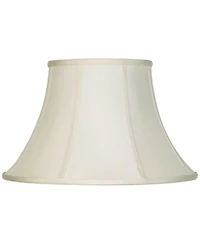 Imperial Shade Set of 2 Bell Lamp Shades Cream Large 9" Top x 17" Bottom x 11" Slant x 10.5" High Spider with Replacement Harp and Finial Fitting
