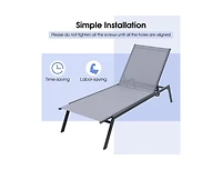 Boyel Living Outdoor Adjustable Chaise Lounge Chair with Lay Flat Position and Quick-Drying Fabric