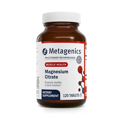Metagenics Magnesium Citrate Magnesium and Calcium Supplement with Chelated Minerals Supports Muscle and Bone Health 120 Count