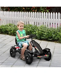 Yobtop Kids Pedal Go Kart with Adjustable Seat, Handbrake, 110-lb. Capacity, Ages 5-12