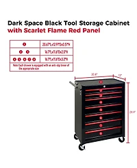 Streamdale Furniture Rolling Metal 7-Drawer Tool Chest Cabinet with Ball Bearing Slides