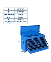 Streamdale Furniture Heavy Duty 24-Inch 9-Drawer Portable Metal Tool Box Chest with Lock