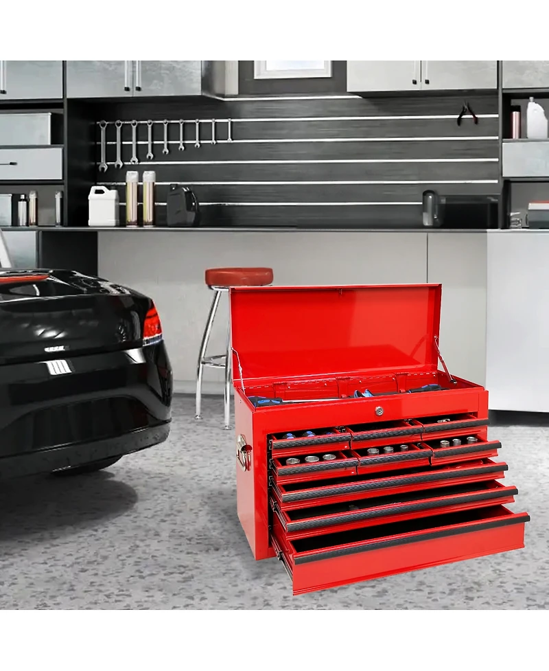 Streamdale Furniture 24-Inch Heavy Duty 9-Drawer Metal Tool Box and Chest with Eva Liners