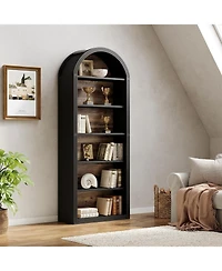 Tribesigns 6-Tier 77" Bookshelf with Arched Top