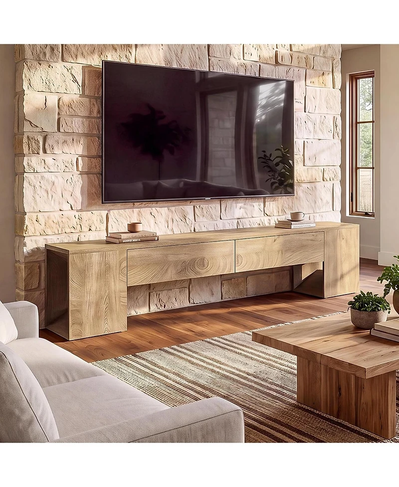 Tribesigns Tv Stand, Farmhouse Entertainment Center with Storage