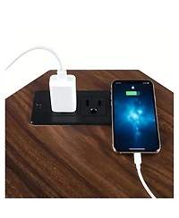 Streamdale Furniture Modern Narrow Wooden Corner Storage Cabinet with Power Strip