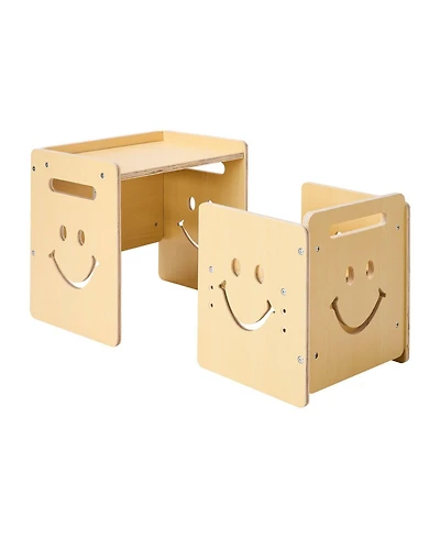 Slickblue Wooden Kids Activity Table and Chair Set, 3-in-1 Toddler Table for Learning and Reading