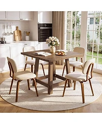 Tribesigns Solid Wood Square Dining Table for 4, Farmhouse
