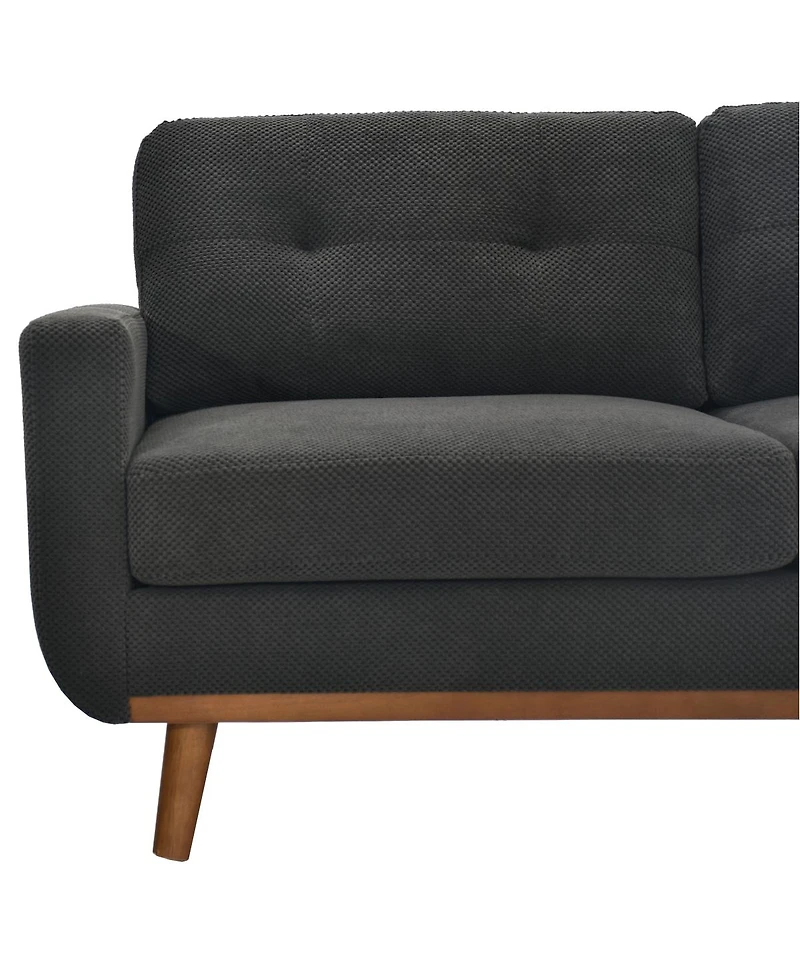 Streamdale Furniture 65" Modern Minimalist 2-Seater Sofa with Nubby Upholstery and Wood Legs