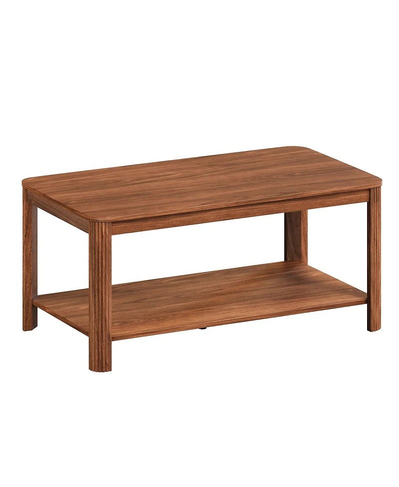 Streamdale Furniture Arc Corner Wood 2-Tier Coffee Table