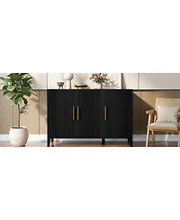 Streamdale Furniture Wavy 3-Door Sideboard with Pine Legs