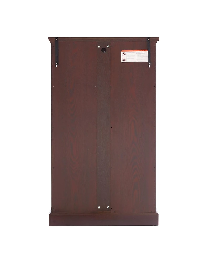 Streamdale Furniture Glass Tall Cabinet with Rgb Lights and 3 Adjustable Shelves