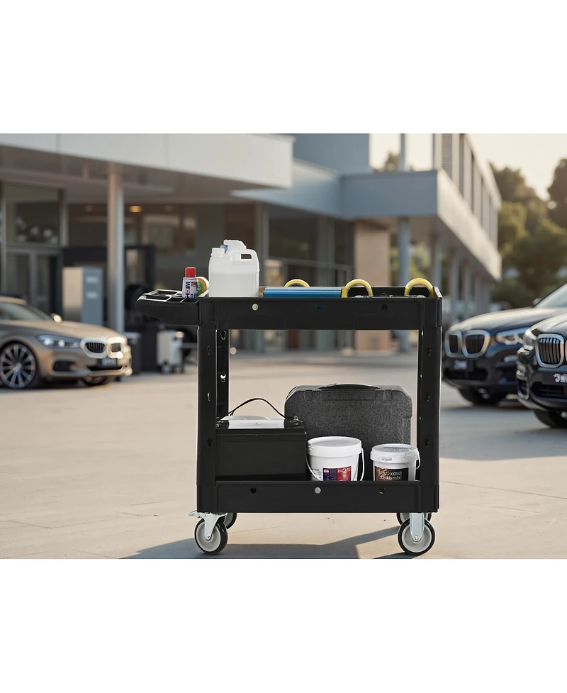 Streamdale Furniture Two-Shelf 600 lbs. Capacity Rolling Utility Cart with Locking Wheels