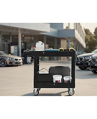 Streamdale Furniture Two-Shelf 600 lbs. Capacity Rolling Utility Cart with Locking Wheels