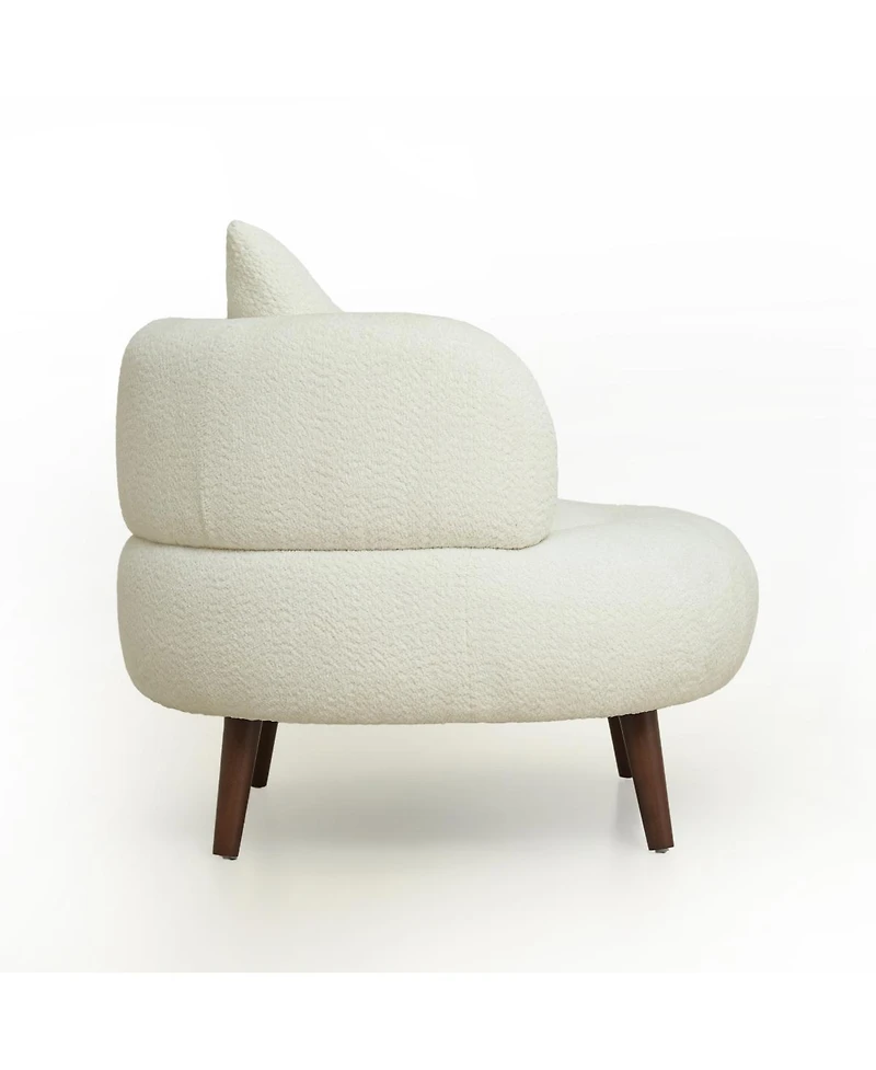 Streamdale Furniture Nordic Chenille Lazy Club Chair with Ottoman and Pillow