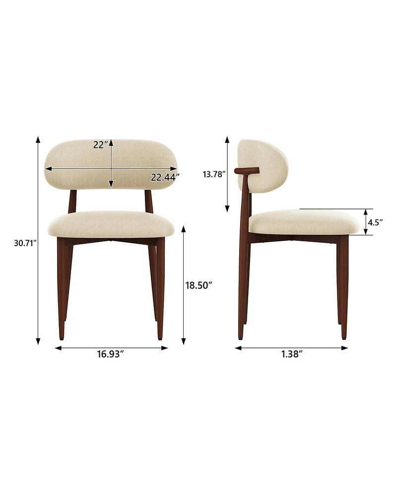 Streamdale Furniture Modern Chenille Dining Chairs, Set of 4