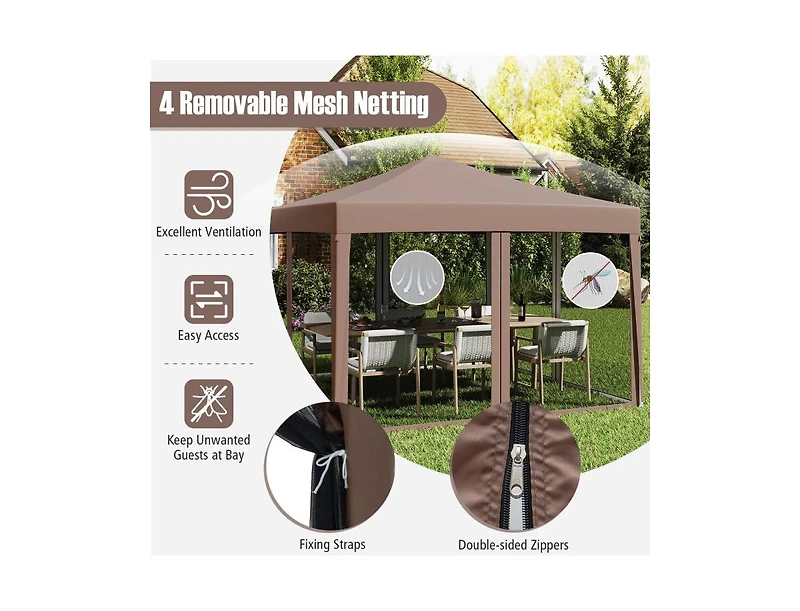 Boyel Living Pop-Up Canopy Tent Easy Setup Instant Folding Shelter with Mesh Netting