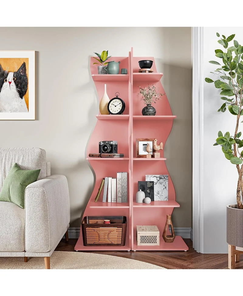 Tribesigns 5-Tier Corner Bookshelf for Small Space