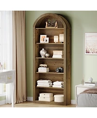 Tribesigns 6-Tier Arched Bookshelf with Open Shelves