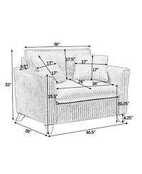 Streamdale Furniture Lazy Single Sofa Chair with Backrest and Cushion