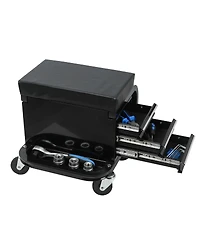 Streamdale Furniture Rolling Garage Creeper Seat with 3 Drawers