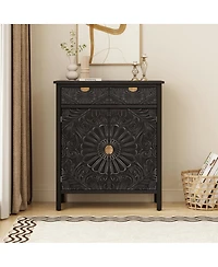 Streamdale Furniture Hand-Carved Accent Cabinet with Drawer and Doors