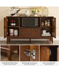 Streamdale Furniture Mid-Century Tv Stand for TVs Up to 55" with Storage Cabinet