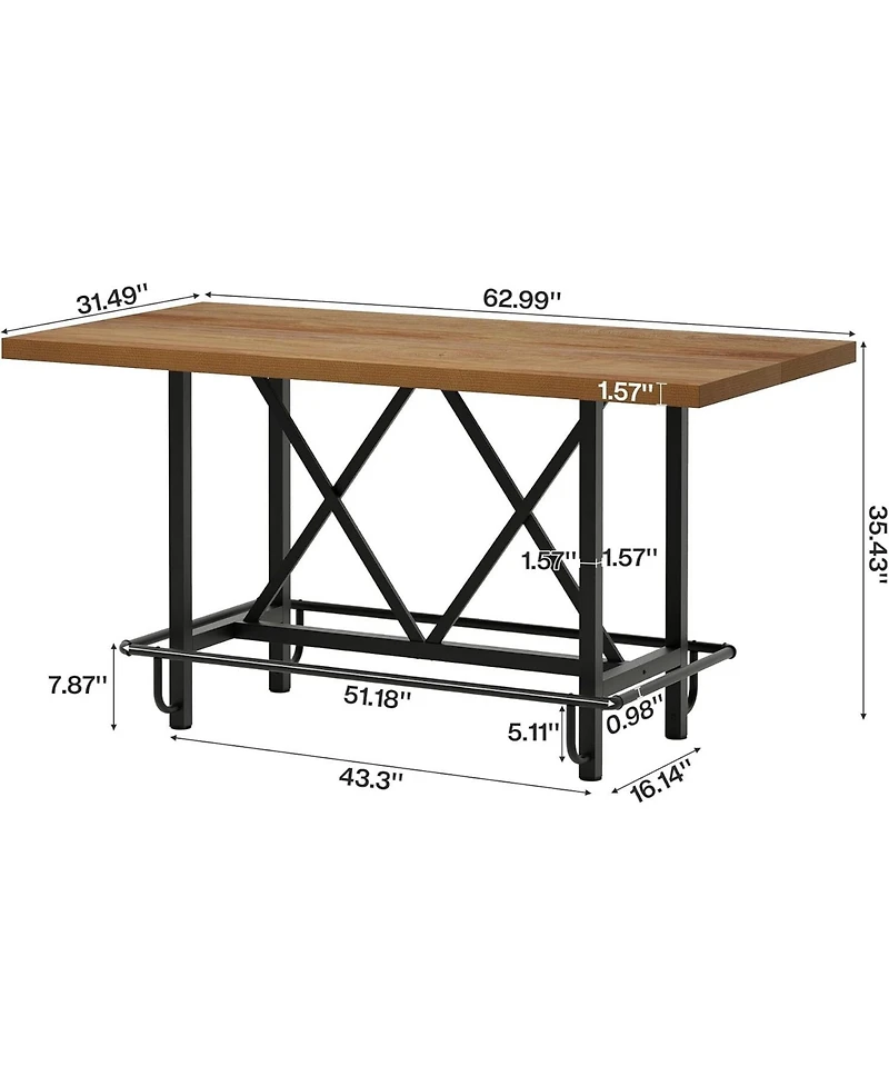 Tribesigns 35.43" Counter Height Dining Table for 6