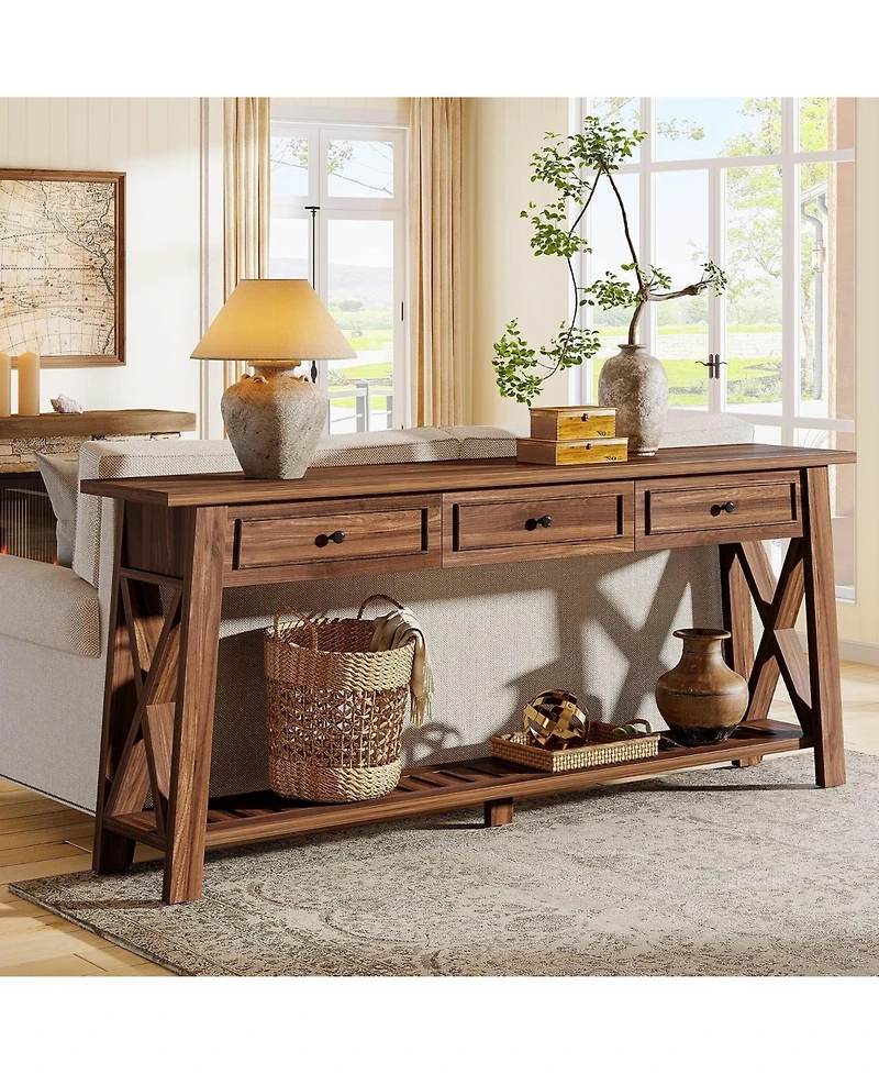 Tribesigns 70.87" Console Table with 3 Drawers and Shelf
