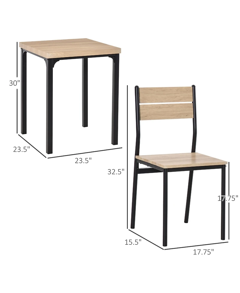 Flynama 3 Piece Dining Table Set for 2, Small Space Kitchen Set