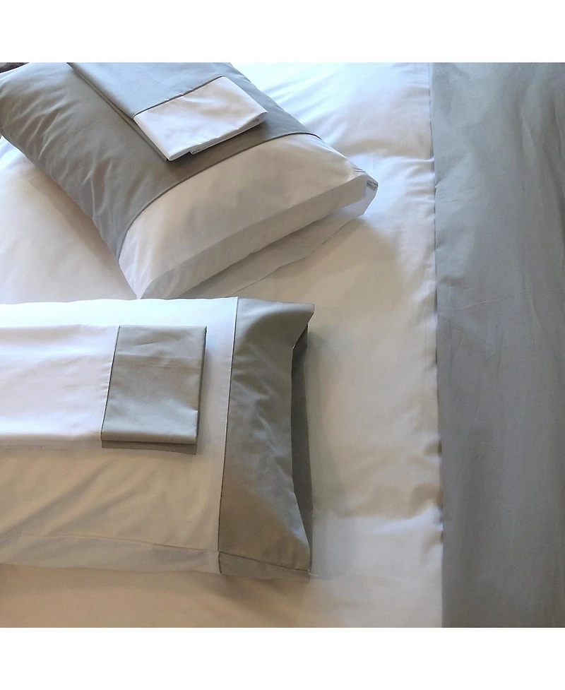 Royal Tradition Bicolor Percale Duvet Cover Set (6-Piece)