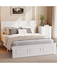 Streamdale Furniture Full Size Wood Bed with Adjustable Headboard