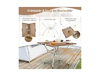 Boyel Living 2 Pack Folding Camping Table with Wood-grain Tabletop for Hiking Party