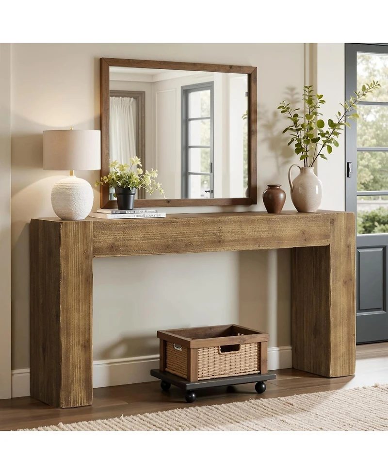 Tribesigns 63" Solid Wood Console Table, Farmhouse