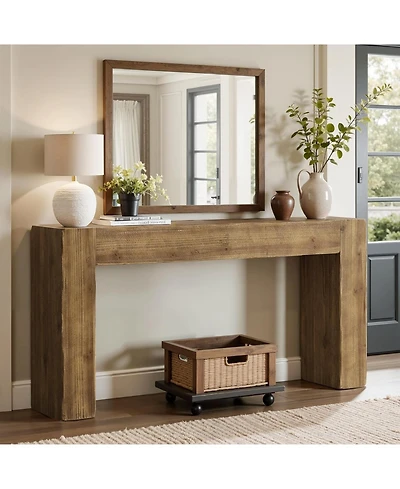 Tribesigns 63" Solid Wood Console Table, Farmhouse