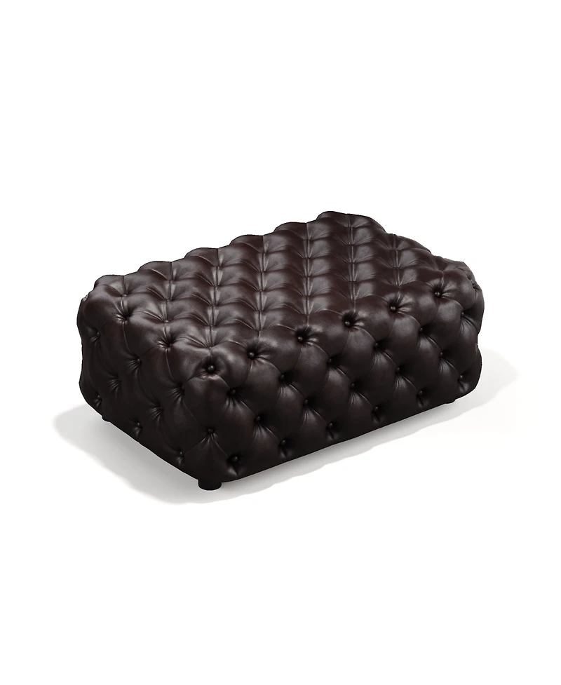 Streamdale Furniture Faux Leather Modular Sectional Ottoman Couch