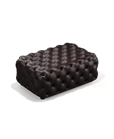 Streamdale Furniture Faux Leather Modular Sectional Ottoman Couch