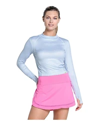 Lucky Love Women's Mock Neck Long-Sleeve Fitted Top
