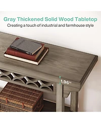 Tribesigns 70.8" Solid Wood Console Table with Storage